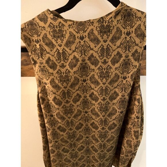 TOPSHOP by Nordstrom Olive and Black Snake Print tunic size 12 - Picture 2 of 4